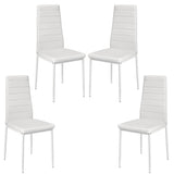 meihe Lot de 4 Chaises de Salle à Manger, Chaise de Cuisine en Similicuir-Fauteuil de Cuisine pour Salle à Manger, Cuisine, Salle de Réunion (blanc-4PC)