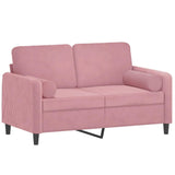 Woonisher Canapé 2 Places avec oreillers décoratifs Rose 120 cm Velours canapé-lit Double Convertible