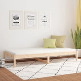 DYRJDJWIDHW Lit de Jour sans Matelas 90x200 cm Bois de pin Massif, canapé Convertible Salon, Cadre Robuste avec Lattes, Espace Rangement intégré, Meuble Multifonction Chambre