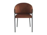 Vente-unique - Lot de 2 chaises avec accoudoirs en Velours et métal Noir - Terracotta - ORDIDA - Salle à Manger
