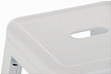 CLP Tabouret de Bar Joshua I Tabouret de Bar empilable en métal I Chaise de Bar avec Repose-Pieds I Hauteur d'assise 76 cm I Tabouret empilable, Couleur:Blanc