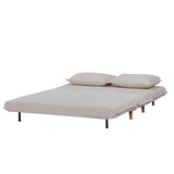 EVERGREENWEB Canapé-lit Convertible en Lit 3 Places 160 cm en Tissu Blanc, Fauteuil-lit Relax Dossier Réglable 5 Positions, Oreillers Amovibles, Pieds en Bois, Canapé Pliant Clic Clac Rembourré VELVET