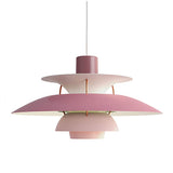 E27 Nordique Designer Danois Art Lustre,Ajustement Facile Multicouches Tête Unique Lustre,Moderne Restaurant Bar Cafe Pendant Light,Chambre Chevet,Simple Macaron Aluminium Lustre-Gradient violet 40cm