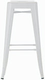 CLP Tabouret de Bar Joshua I Tabouret de Bar empilable en métal I Chaise de Bar avec Repose-Pieds I Hauteur d'assise 76 cm I Tabouret empilable, Couleur:Blanc