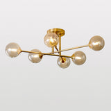 Pilanp Plafonnier Moderne Globe en Verre ambré plafonnier Multi-lumières plafonnier Salon Cuisine Chambre plafonniers intérieur Plafond Lustre décor à la Maison