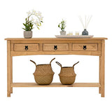IDIMEX Console Meuble Salsa Table d'appoint en Bois, Meuble de Rangement Entrée ou Salon, avec 3 tiroirs, en pin Massif
