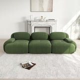 HUIVEYA Canapé Modulable Trois Places avec Accoudoirs Extra-Larges,Coussins d’Assise Haute Résilience 32D,Conception Ergonomique,Aucun Assemblage Requis (Green)