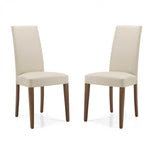 LIBEROSHOPPING.eu - LA TUA CASA IN UN CLIK Chaise de Salle à Manger de Salon en Simili Cuir rembourré avec Pieds Peints Denver Set DE 2 PIÈCES (Beige Pied Noyer)