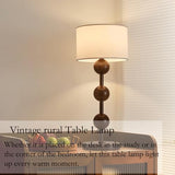 Gydcbhy Lampe De Table Rurale Vintage De 20,47 Pouces En Finition Couleur Bois De Noyer Avec Abat-jour En Tissu Pour Salon, Chambre À Coucher, Chevet, Salle À Manger, Bureau À Domicile, Hôtel, Famille