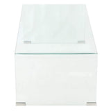 vidaXL Table Basse Table de Salon 98x45x30 cm Verre Trempé Transparent Maison