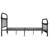 vidaXL Cadre de Lit Sommier à Lattes Lit Double Lit Adulte Cadre à Lattes sur Pied Chambre à Coucher Maison Intérieur Noir Métal 160x200 cm
