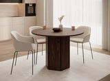 Selsey Table À Manger Ronde 110 cm pour 4 Personnes Table De Cuisine Bureau Noix Wisconsin Hexa