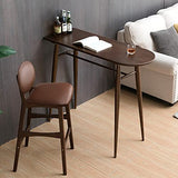 HWSY Tabourets de Bar en Bois Massif Simples et Modernes, Pieds en Noyer, siège en PU avec Dossier, Chaise de Petit-déjeuner, Hauteur d'assise 75 cm (Couleur: Marron) Interesting