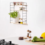 Navaris Étagère Murale – Compartiment de Rangement 50 x 50 x 12 cm en Bois de pin et métal – Étagère pour Chambre Salon Salle de Bain Cuisine
