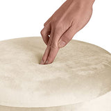 TecTake Pouf Rond avec Coffre de Rangement Tabouret Aspect Velours Base en Acier Doré Design Elégant – Diverses Couleurs (Crème)