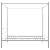 prissent Lit à baldaquin blanc en métal 200 x 200 cm structure de lit en métal lit double lits doubles modernes structure de lit à baldaquin (matelas non inclus)