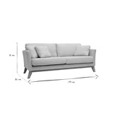 Miliboo Canapé scandinave déhoussable 3 Places en Tissu Beige et Bois Clair Oslo
