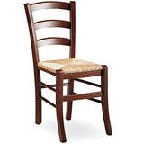 ZStyle Chaise Venise Bois Noyer Restaurant Paille Ferme Cuisine maison Art Classique (Paille)