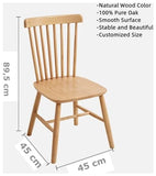 AWC Windsor Chaise de cuisine, de campagne, en bois, de salle à manger, de style scandinave, vintage, marron foncé