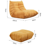 BEDOIN Chaise au coin du feu avec ottoman, canapé au sol paresseux, tatami, chaise longue, canapé moderne pour salon, chambre à coucher, salon, bleu lac