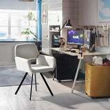 39F Furniture Dream Lot de 2 chaises de Bureau Modernes Beiges, Design pivotant, Fauteuil rembourré à 360° pour Cuisine, Bureau, Salon, Beige, 57 x 53 x 81,5 cm