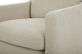 Marque Amazon - Stone & Beam Vivianne Fauteuil de salle à manger rembourré moderne, avec accoudoirs et roulettes, 62 cm de large, Lin