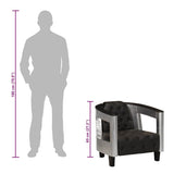 vidaXL Fauteuil en Style d'Aviation Chaise de Chambre à Coucher Siège de Salon Meuble Mobilier de Salon Maison Intérieur Salle de Séjour Noir Cuir Véritable