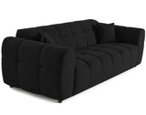 Lisa Design - Ray - canapé Droit 3 Places en Tissu texturé, Noir