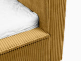 Best Mobilier - Lit 160X200 cm Swan en Velours Côtelé Jaune avec Sommier Inclus - Chambre Adulte
