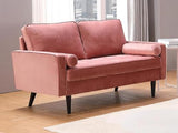 Vente-unique - Canapé 2 Places en Velours FLEUET - Vieux Rose - Velours