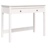 LAPOOH Bureau avec tiroirs Blanc 100x50x78 cm Bois Massif de pin,Bureau avec Rangement,Rangement Bureau,Bureau d'angle