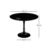 Ventemeublesonline Table Ronde Ibiza White Ø120 CM