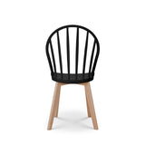 Kosmi Chaise de Salle à Manger EMY Noire avec Pieds en Bois