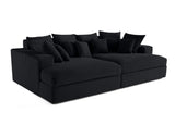 Lisa Design - Canapé Collins en Velours Côtelé - Sofa Noir 4 Places - Salon