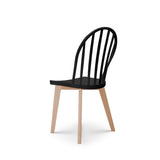 Kosmi Chaise de Salle à Manger EMY Noire avec Pieds en Bois