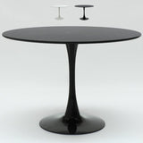 Produce Shop Table ronde 120 cm effet marbre restaurant salle à manger Tulip Murmar 120 - Noir