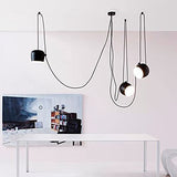 FAZRPIP Lampe à Suspension Tambour Moderne Plafond LED Lampe à Main araignée Lampes suspendues industrielles pour Restaurant Cuisine luminaires loft Nordique 200CM câble réglable E27 luminaire