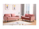 Vente-unique - Canapé 2 Places en Velours FLEUET - Vieux Rose - Velours