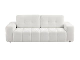Vente-unique - Canapé 3 Places en Tissu Bouclette Blanc SOPELANA
