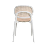 Kosmi Chaise Blanche, Assise Bois et cannage Naturel