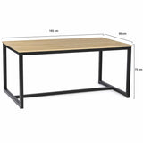 IDMarket - Table à Manger Rectangle Detroit 8 Personnes Design Industriel 180 cm