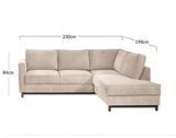 Lisa Design - Canapé d'angle Convertible - Angle Droit - Jake en Velours Côtelé - Canapé Lit - Sofa Bleu 5 Places - Salon