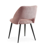 B&D Home Chaises de Salle à Manger Vicky Lot de 2, Chaise rembourrée en Velours côtelé pour Salle à Manger, Cuisine, Salon, Bureau, Coiffeuse, Design scandinave Rustique, Cordon Rose, 11126-ROSA-2