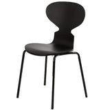 JUUBND Chaise de Salle à Manger décontractée à thème, Chaise Fourmi Simple, siège en Bois courbé + Pieds en Fer forgé, Conception Ergonomique, pour Restaurant/Bureau/comptoir,Black