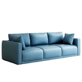 KIBONCY 3-Seater Modern Sofa, Soft Leather Upholstered Couch with Detachable Pillows, Low-Saturation Color with Integrated Armrests, Easy-to-Clean(E,200cm)