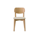 Miliboo Chaises Vintage en Bois Clair chêne et Tissu Beige (Lot de 2) Lucia