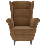 INLIFE Fauteuil marron velours 4067