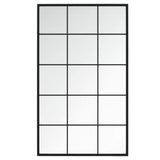 vidaXL Miroir Mural Miroir de Maquillage Miroir de Coiffeuse Miroir de Courtoisie Salle de Bain Maison Intérieur Noir 100x60 cm Métal