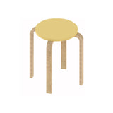 Tabouret Empilable en Bois Massif, Hauteur 45 Cm, sans Dossier, Assise Ronde, Idéal for La Salle À Manger, Le Salon,Et Le Balcon(Yellow)
