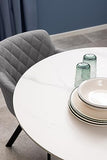 AC Design Furniture Marta Tables de Salle, Céramique Métal, Blanc, H: 75 x B: 90 x T: 90 cm